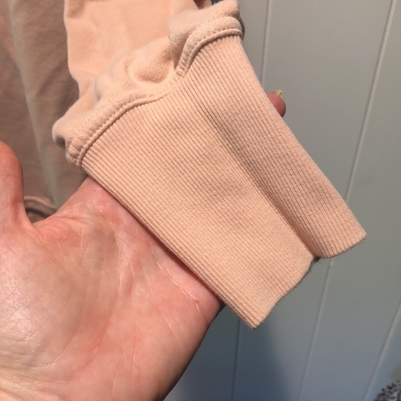 Champion Mock turtleneck extra long side slit tunic Sweatshirt dusty pink Size L - Picture 3 of 6